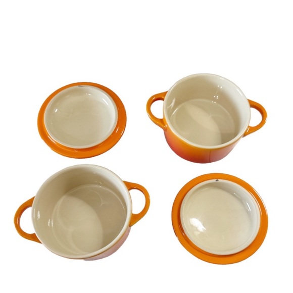 NEW Le Creuset FLAME Mini Cocotte Set/2 π₯π₯π₯ - Picture 4 of 7